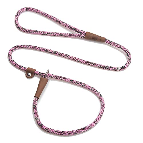 Mendota Pet Slip Leash - Dog Lead and Collar Combo - Made in The USA - Pink Camo, 3/8 in x 6 ft - for Small/Medium Breeds