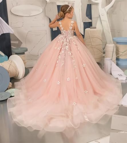 Flower Girl Dress Tulle Appliques Lace Flower Girl Dresses for Wedding Princess Pageant Dress Communion Dress3