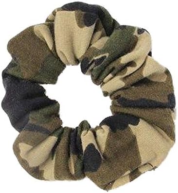 Camouflage Print Jersey Hair Scrunchie Bobble Hair Tie Band Elastic