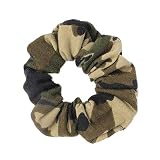 Camouflage Print Jersey Hair Scrunchie Bobble Hair Tie Band Elastic