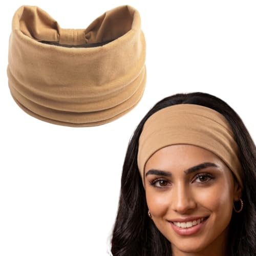 Image of XFYT Gym Workout Sports Yoga Hairband | Soft Sweat Absorbent Stylish Stretchable Headband (Vanilla Beige)