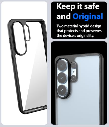 Image of KAPAVER Essential Back Cover Case Compatible with Galaxy S26 Ultra - Black (PC+TPU) (Galaxy S26 Ultra - Black)