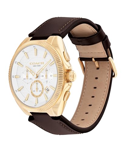 Image of COACH Men's Jackson Chronograph Watch, 45mm Case Size, Genuine Leather Strap, Premium Fashion, Everyday Wear - Gift for Him