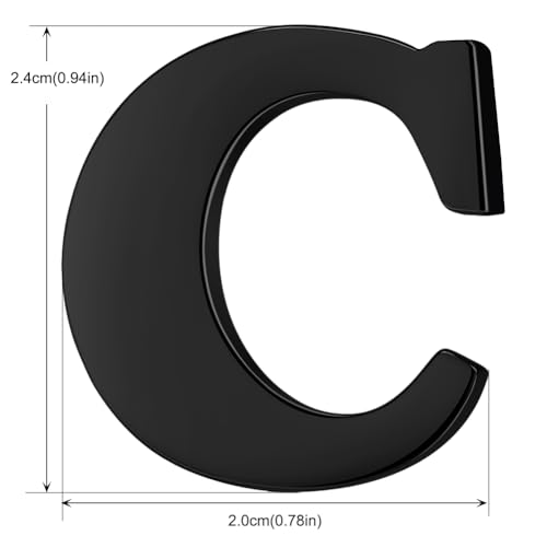 Image of HONEY BEAR Initial Alphabet Letter Lapel Pins Collar Badge Brooches for Mens /Womens Shirt Dress Decoration Black