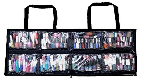 Pasta bolsa organizadora multiuso porta esmaltes maquiagem até 120 frascos