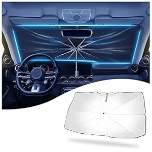 2023 Newest Car Umbrella Sun Shade Cover,Nano 5-Layer Block UV Reflector+Handy Windshield Sun Shade for Most Cars SUV Truck,One of The Fastest Cooling and Sun Protection Car Sun Shade