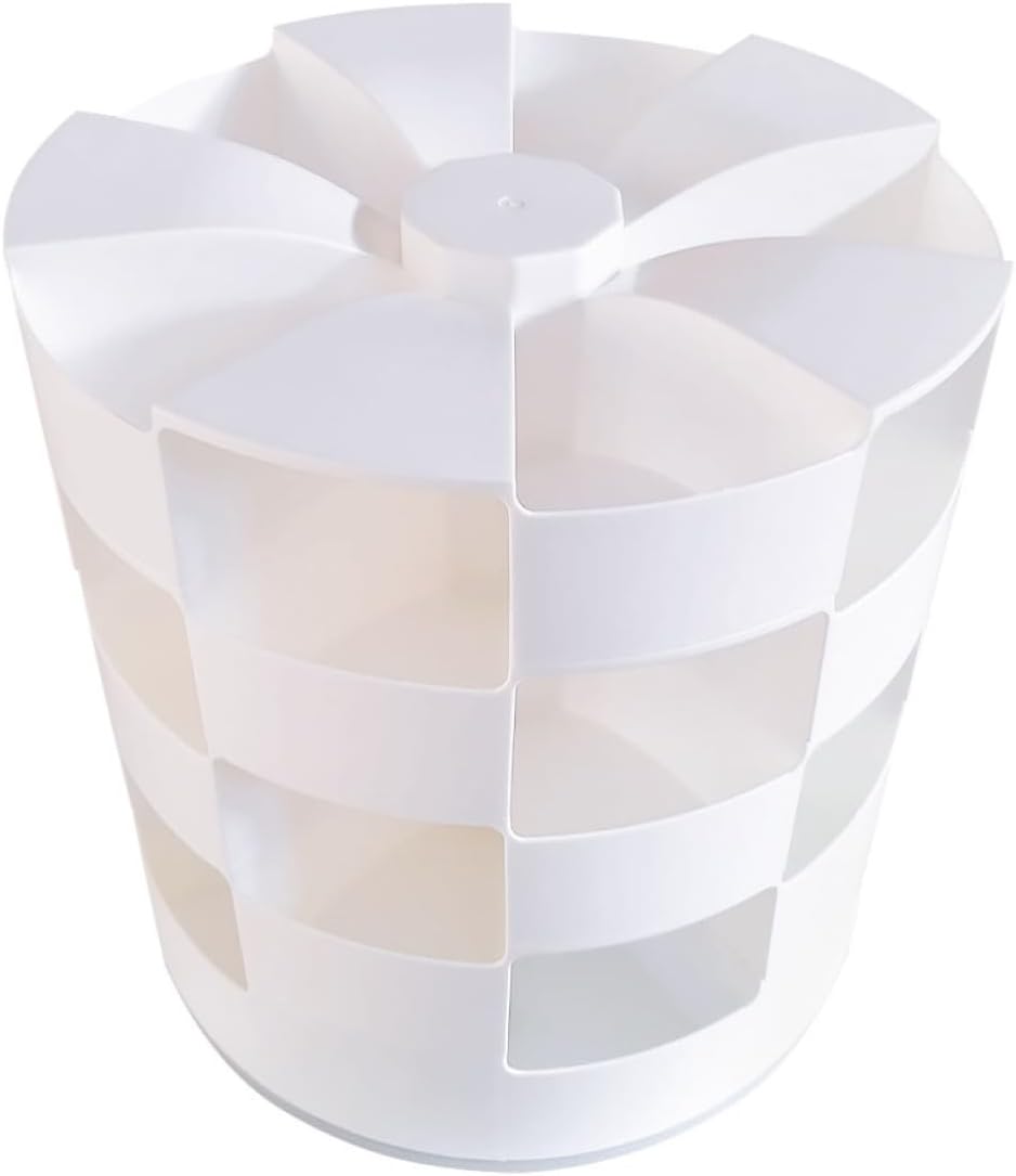 Jewelry Organizer Storage Box with 25 Rotatable Multi-grids, Large Capacity Hair Accessory Case for White Sturdy Hips and Pp Material
