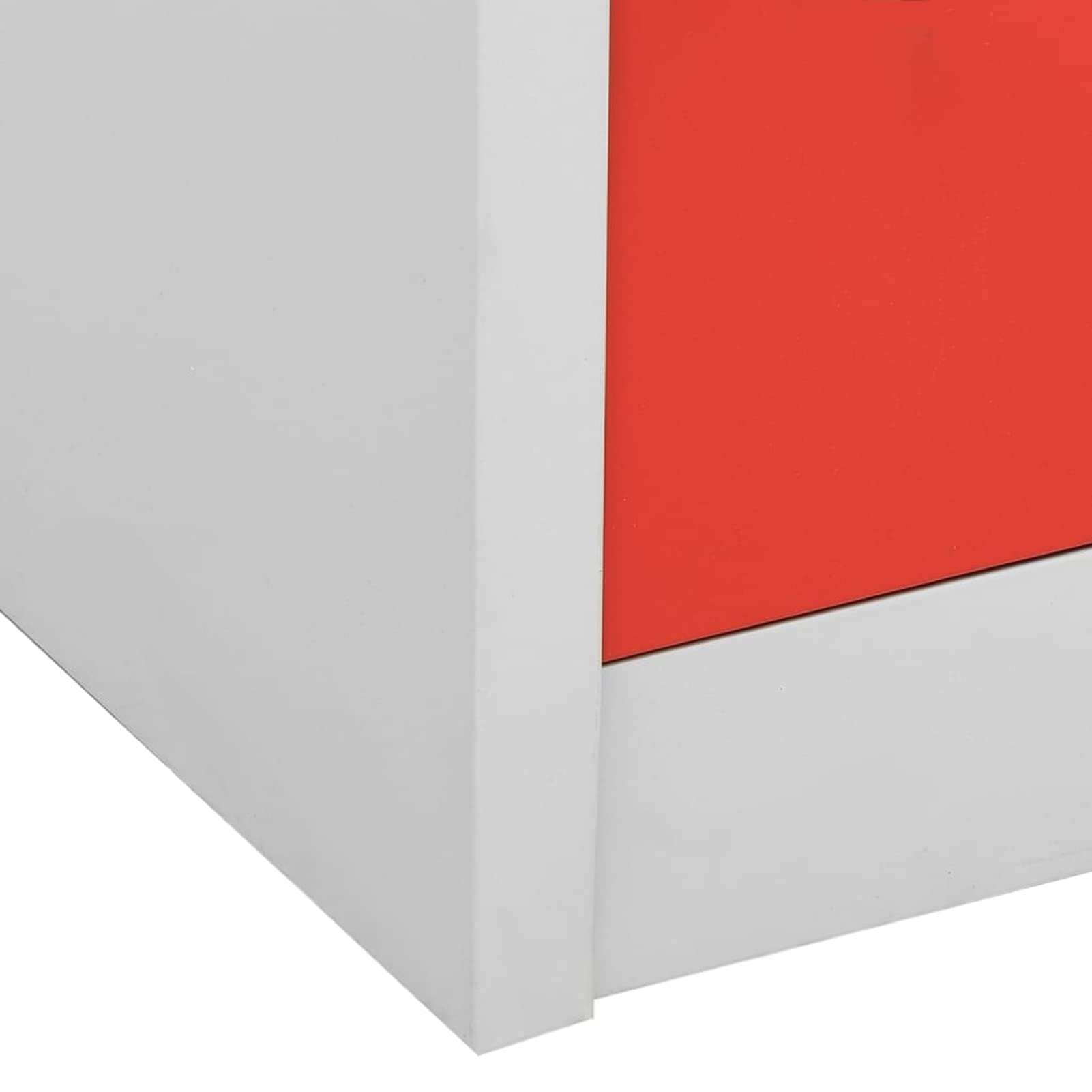 Festnight armoires de Bureau,Armoire à casiers,Casier en métal à 6 Portes,casier métallique,casier vestiaire Armoire Metallique-Light Grey and Red avec 6 casiers