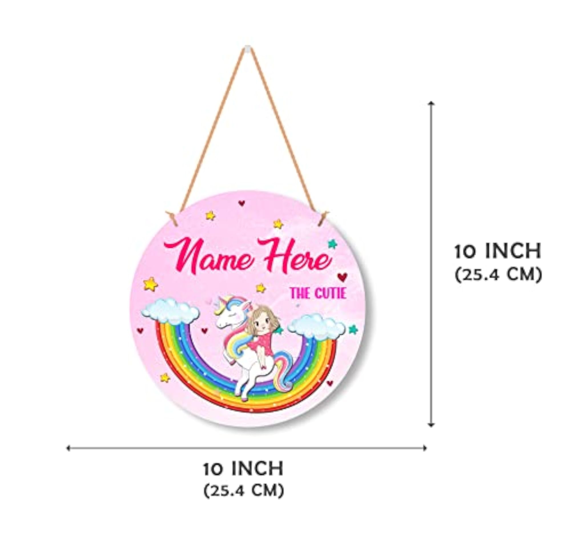 Unicorn Personalized Kids Name Plate with Hanging Chain