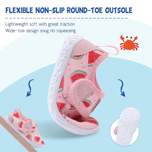 Image of LeIsfIt Toddler Water Shoes Boys Girls Barefoot Aqua Socks Kids Breathable Quick-Dry Swim Shoes for Beach Pool Surf
