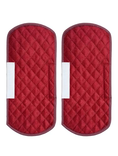 Image of SA Handlooms Fridge /Refrigerator Door Handle Cover Box Design Cover Set of 2,6x12 Inch-Maroon