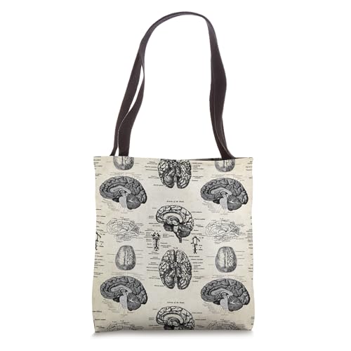 Bolsa Tote con Diagramas Vintage del Cerebro miniatura 1