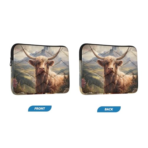 Funda para portátil de 13-14 pulgadas impermeable con diseño de ganado miniatura 2