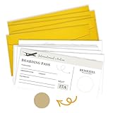 WJWINER 6 Stück Gutschein zum Selber Ausfüllen mit Rubbelaufkleber, Flugticket Geschenk, Personalisierbarer Gutschein, Flugticket Geschenk, Geschenk Idee für Freundin, Mama, Kind