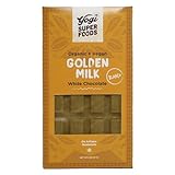 Yogi Super Foods Vegan White Chocolate Golden Milk Bar, Healthy & Organic for Energy Boost made from Raw Cacao Butter, Gluten Free Oats, Sweetened with Panela Sugar, Macadamia Nuts and Spices - 1 Pack