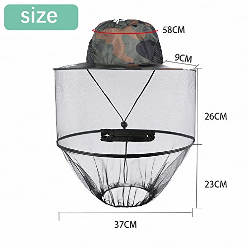 Sombrero mosquitera camuflaje con red protectora de cabeza y cara 2
