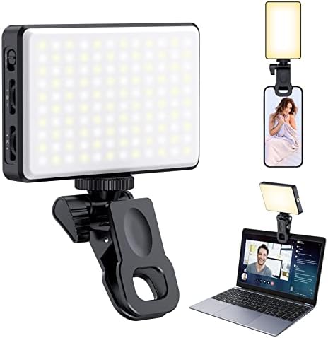 Meixitoy 120 LED Phone Light, Selfie Light, 5000Mah Rechargeable Clip Video Light, Adjusted 3 Light Modes, for Phone, iPad, Camera, Laptop, Light for Phone, for Selfie, TikTok, Live Stream, Video