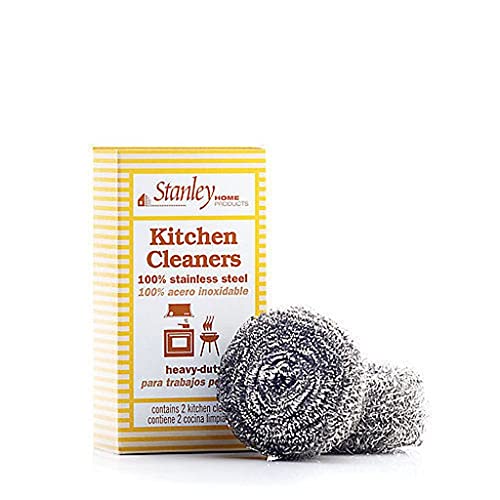 Stanley Home Products Stainless Steel Scrubbers – Rust Resistant Sponge for Pots, Pans, Grills, Ovens, Sinks and Tools – Metal Scrubbers for Kitchen & Garage Cleaning (1 Pack - 2 Count) - Thumbnail 2