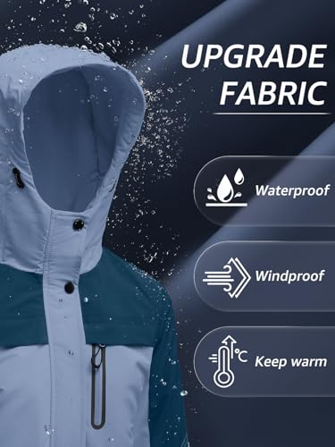 Jsslaik Jaqueta de inverno para meninos - Nível 4 à prova de vento à prova d'água - Casaco leve tér