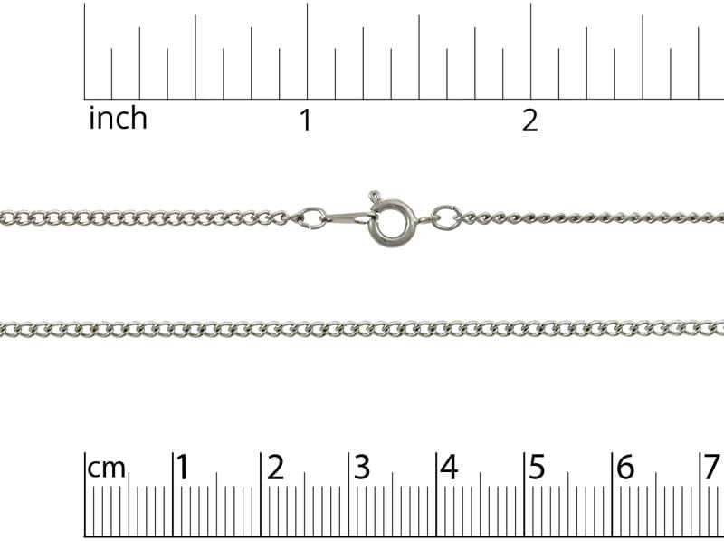 JewelrySupply 24" Lenght Curb Chain 2mm Thickness Silver Plated (1-Pc)