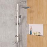 EISL EASY REFRESH Duschset Duschsäule 175 x 175 mm und Handbrause,Regendusche mit Wandhalterung, komplettes Montageset DX12002