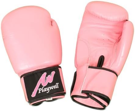 Playwell Boxing Gloves Pro Leather Ladies Pink