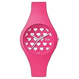 Etanchéité :10 ATM Ice-Watch - ICE love 2016 Pink Heart - Montre rose pour femme avec bracelet en silicone - 001479 (Small)
