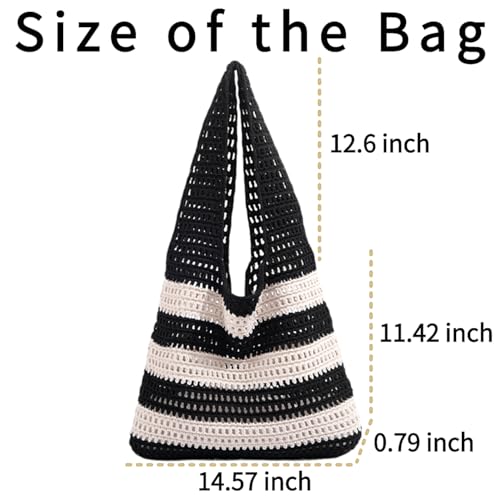 Beach Woven Crochet Bag for Women Straw Hobo Mesh Tote Knit Bags, for Daily Picnic Summer Holiday Travel Vacation3