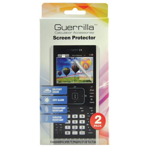 Guerrilla Military Grade Screen Protector 2-Pack For TI Nspire CX, CX CAS, CX II, and CX CAS II Graphing Calculator