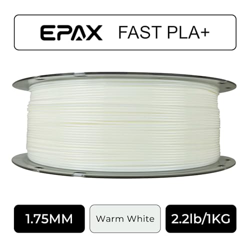 Image of EPAX High Speed PLA+ 3D Printer Filament, Fast PLA 3D Printing Filament, 1.75mm, Dimensional Accuracy + /- 0.03 mm, 1KG Spool (Warm White)