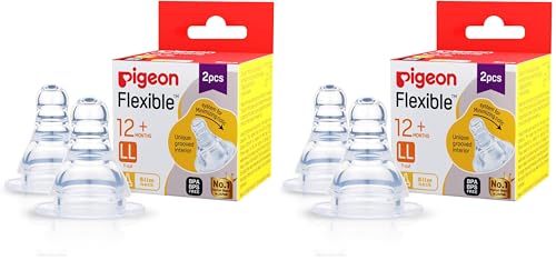 Image of Pigeon Peristaltic Silicone Nipple LL Y-Cut | for 12+ Month Babies | BPA & BPS Free | Natural Feeding Motion | Pack of 4