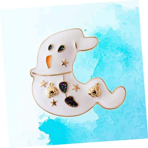Ghost Brooch Enamel Pin Lapel Pin Hat Pin Breast Pin Sweater Brooch Pin Backpack Badge Pin Scarf White Ghost Scarf Pin Tassel Brooch Ghost Brooch Breast Pin #TOP4