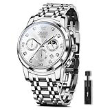 OLEVS 腕時計 メンズ オシャレ人気 クオーツ うで時計 メンズ 防水 ビジネス とけい腕時計 メンズ ステンレスバンド スポーツ クロノグラフ 腕時計 男性用 カジュアル 時計 シルバー