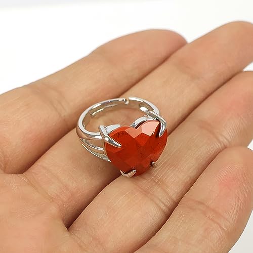 Image of Reiki Crystal Products Adjustable Rings, Amethyst, Black tourmaline, Goldstone brown, Green Jade, Lapis Lazuli, Opalite, Red Jasper, Rose Quartz, Tiger eye, Gemstone Ring