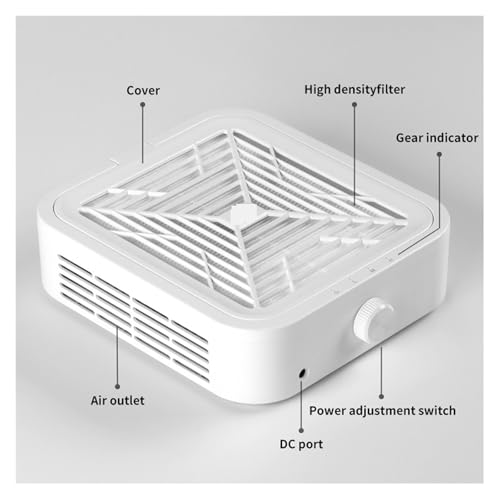 Colector de polvo de uñas para manicura con filtro extraíble lavable 3