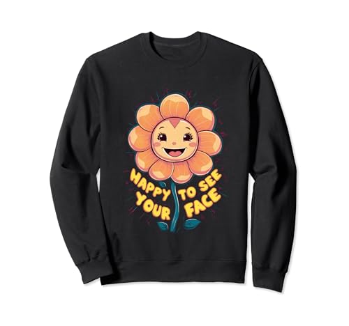 Feliz de ver tu cara Groovy Flower Back To School Teacher Sudadera
