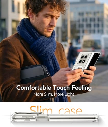 Image of FNTCASE for Motorola Razr Fold Case: [Hinge Protection] Anti Yellowing Transparent Clear Phone Cover [Fit for Magsafe] Military Grade Shockproof Protective Cases