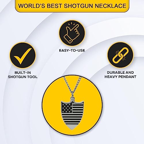 Choty - Shotgun Necklace - Silver Usa - Chain And Pouch Included - 316L Stainless Steel #TOP2
