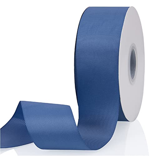 Dusty Blue 2" X 50 Yards Solid Color Double Faced Grosgrain Ribbon for Gifts Wrapping, Wedding, Party, Crafts, Hair Bows, Flowers, Home DIY Decor