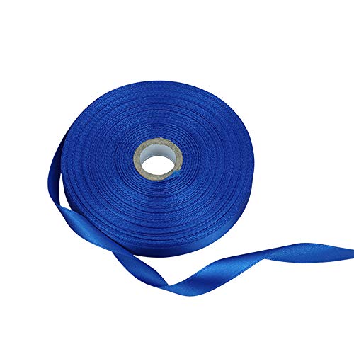 1/2" Single Face Solid Polyester Satin Ribbon 50 Yards For Gift Package Wrapping,Floral Design,Hair Bow Clip Making,Crafting,Sewing,Wedding Decor,Boy Girl Baby Shower, Royal Blue #TOP1