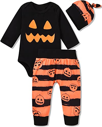 Image of Aalizzwell Preemie Newborn Infant Baby Boys Clothes Bodysuit Romper Pants Hats Outfit Fall Winter Set