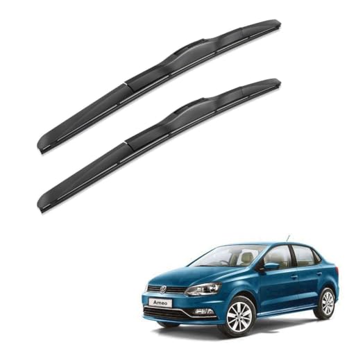 Image of Oshotto Frameless (O.E.M Type) Wiper Blades Compatible with Volkswagen Ameo (24 inch / 16 inch)