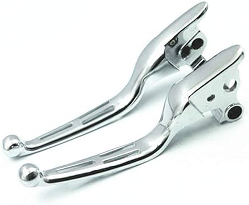 Motorcycle Slotted Clutch Brake Levers for Harley Street Glide FLHX Road Glide FLTR Touring Trilke Models 2008-2013 FLHRC 2014 (Chrome)