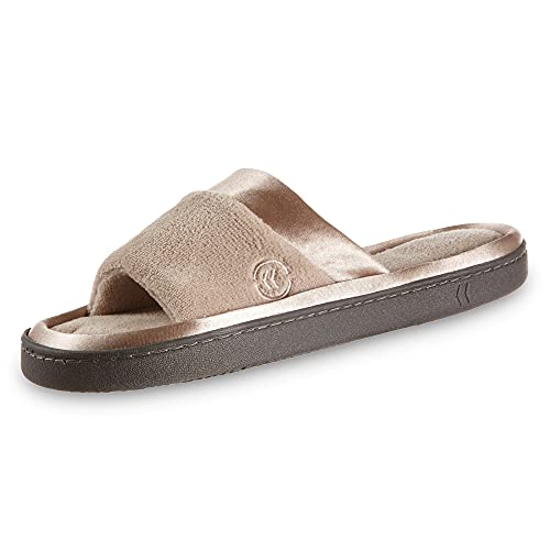 Isotoner women's soft microterry wider width slide slippers, with…