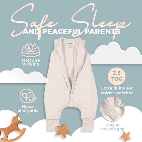 Image of Sleeveless Soft Baby & Toddler Sleeping Sack, Breathable with Adjustable Feet Cuffs & Anti-Slip Grip