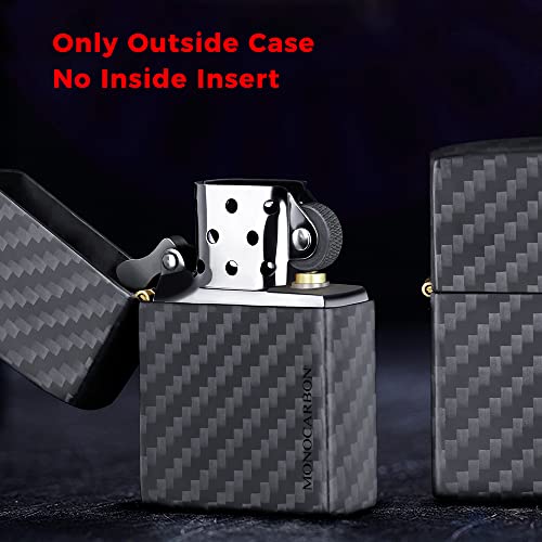 Monocarbon Real Carbon Fiber Lighter Case [Only Outside Case] Slim Lightweight 3K Twill Lighters Cover, Compatible With Zippo Lighter, Matte Finish. #TOP6