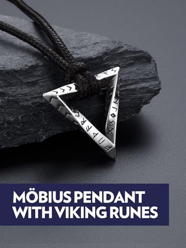 Bandmax Viking Necklaces for Men Stainless Steel Silver Tone/Black Nordic Talisman Pendant with Adjustable Wax Rope Chain Mens Necklace Jewelry2