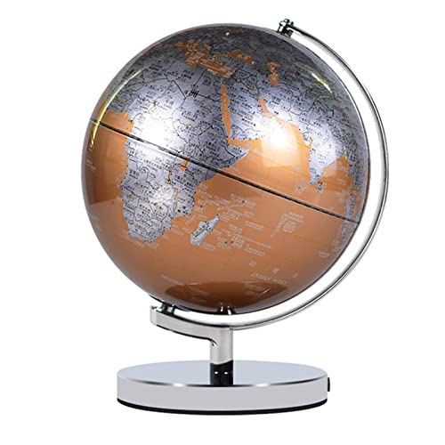 LOKLNEYK Globo terráqueo, Globo terráqueo LED de 25 cm con Mapa del Mundo Giratorio 360 ​​Grados, lámpara Escritorio Decorativa geográfico Mundial