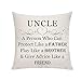 Wujek prezent osoba, która może chronić jak ojciec bawić się jak brat i udzielać rady jak przyjaciel sofa kwadratowy kształt poszewka na poduszkę poszewki na poduszki na Boże Narodzenie Dzień Ojca