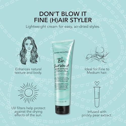 Bumble and bumble. Don't Blow It Fine (H) air Styler Air Dry Cream | Styling Cream to Enhance Texture and Body | Adds Hydration and Light Hold |For Fine to Medium Wavy, Straight Hair Types, 5 Fl Oz - Image 5